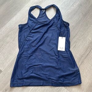 NWT 925fit Twist & Shout navy blue Mesh Racerback Tank Top workout Womens medium